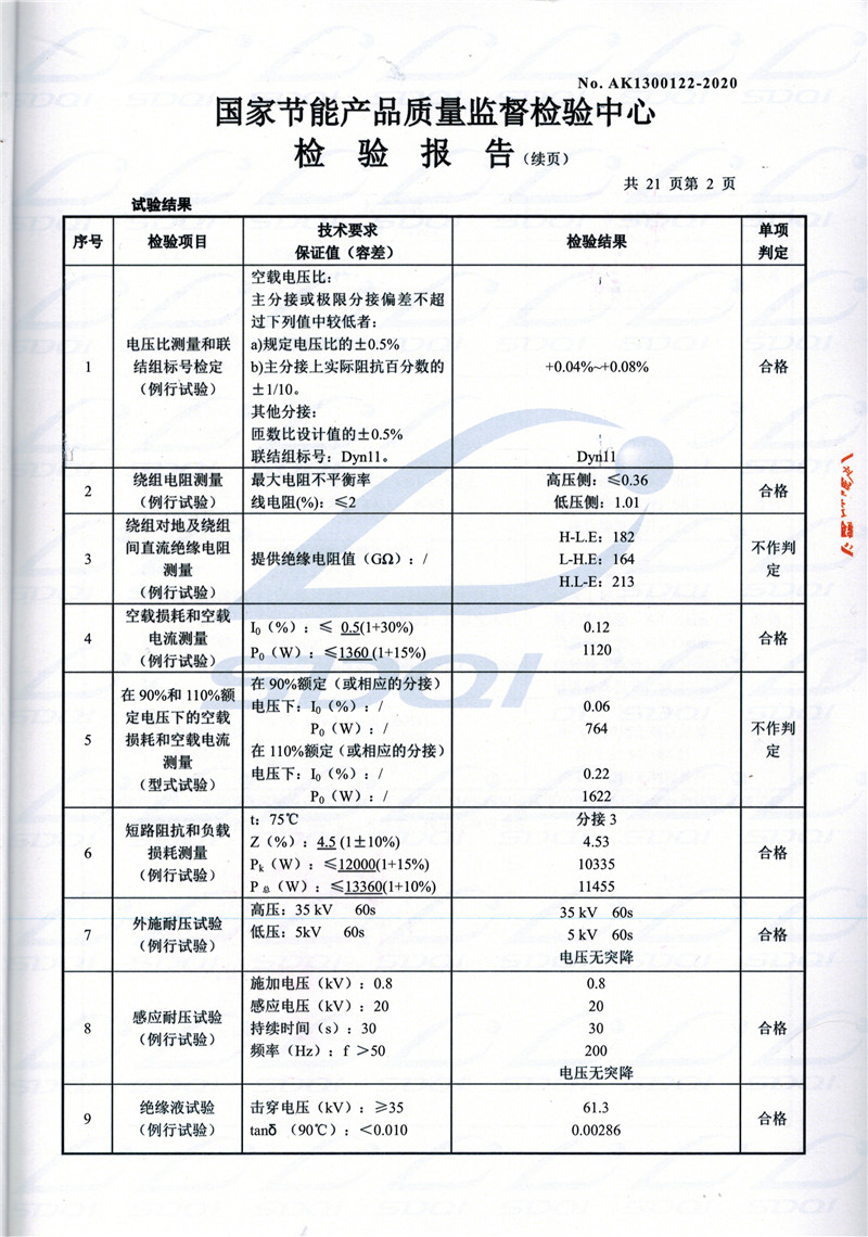 高低压试验报告-S11-1250双城双城双城油浸式变压器-2.jpg